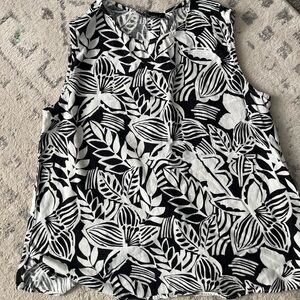 Black floral Sleeveless Top